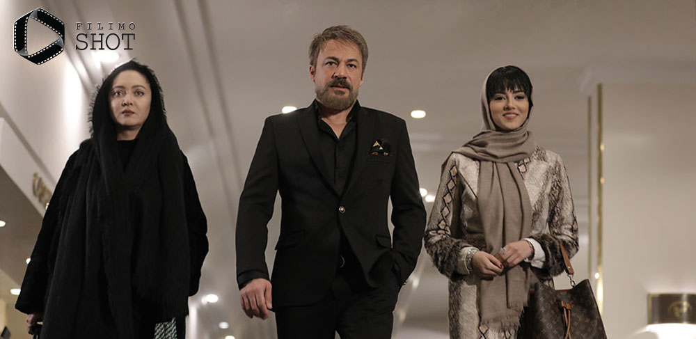 پردیس پورعابدینی، امیر آقایی و نیکی کریمی در نمایی از سریال آقازاده